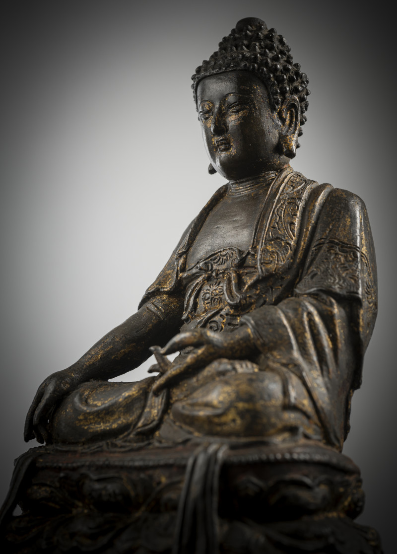 A bronze figure of Buddha Shakyamuni - 图4