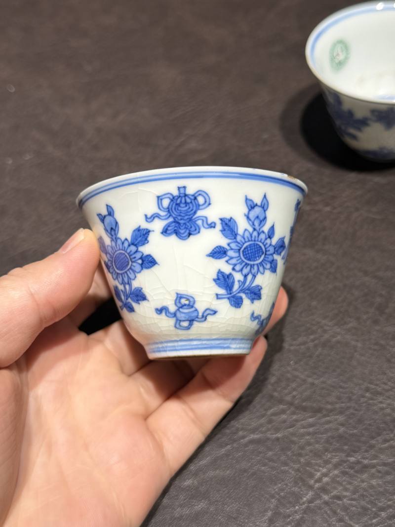 清康熙 青花清供图茶杯（一组六件） - 图39