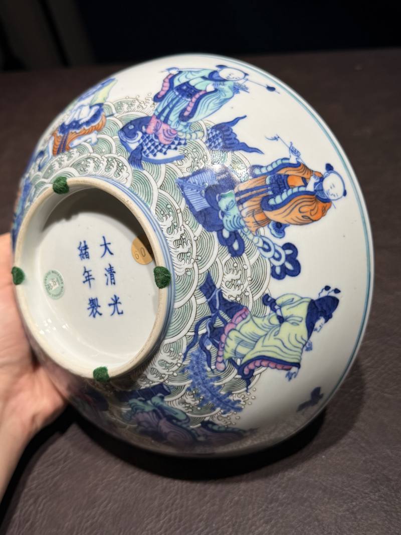 清光绪 斗彩八仙人物纹大碗 - 图10