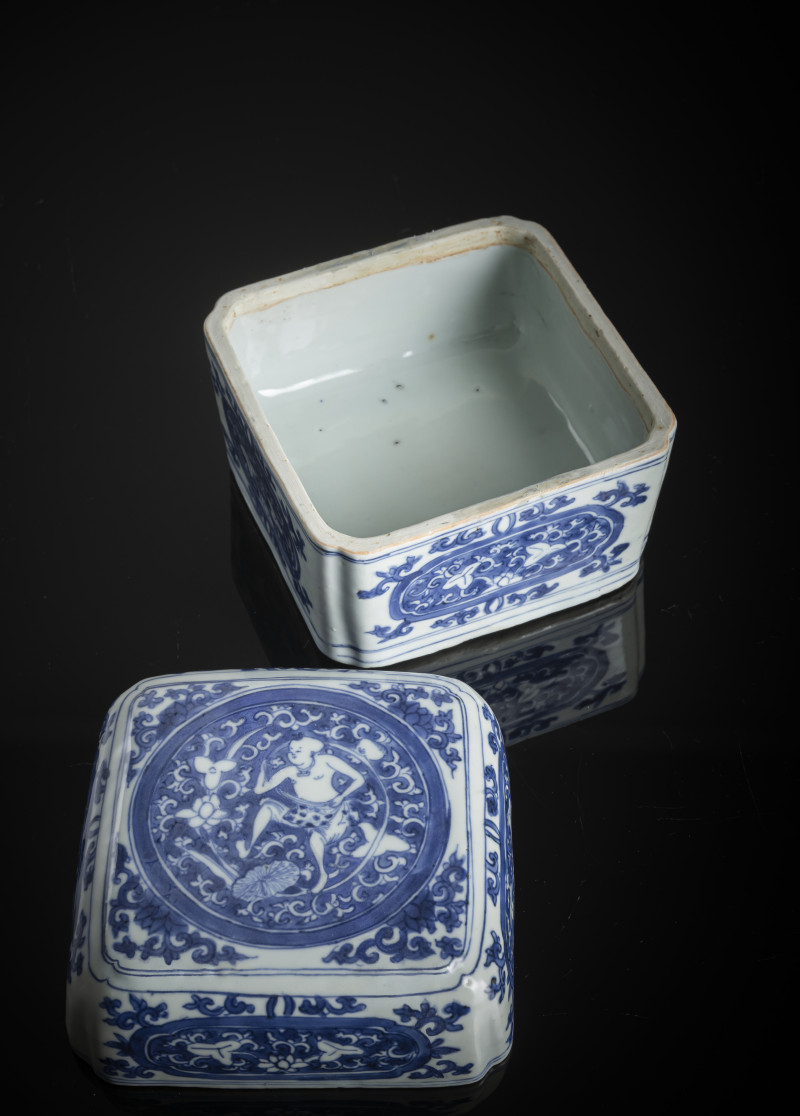 A fine porcelain box and cover decorated in underglaze blue for the Japanese market - 图3