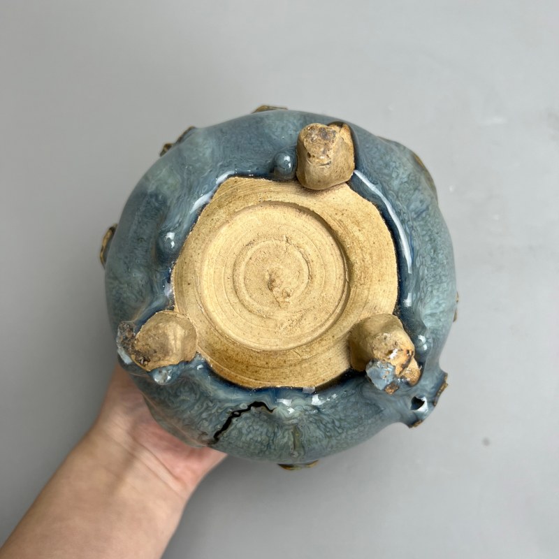 明代 钧窑天蓝釉双碑耳炉 - 图30