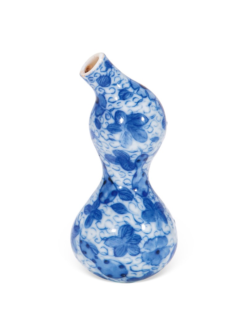 清乾隆 青花瓜瓞绵绵仿生葫芦瓶 - 图2