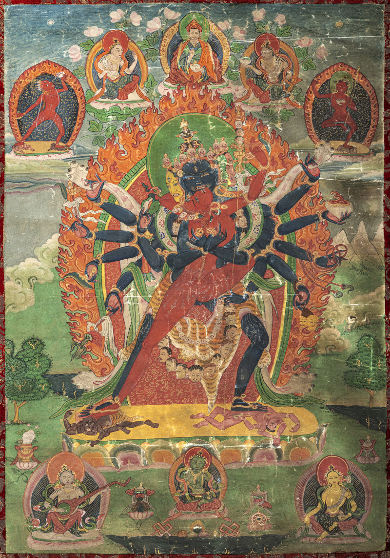 A THANGKA DEPICTING SHRICHAKRASAMVARA