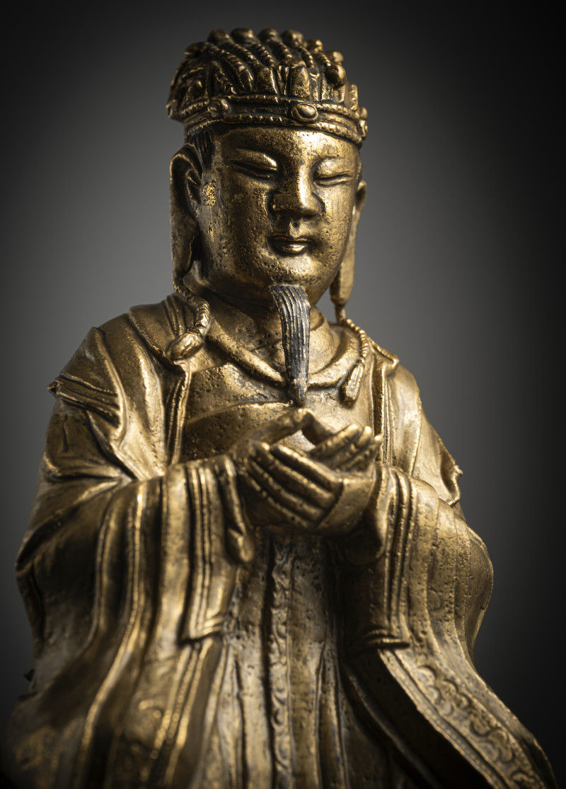 A BRONZE FIGURE OF A DIGNITARY - 图3