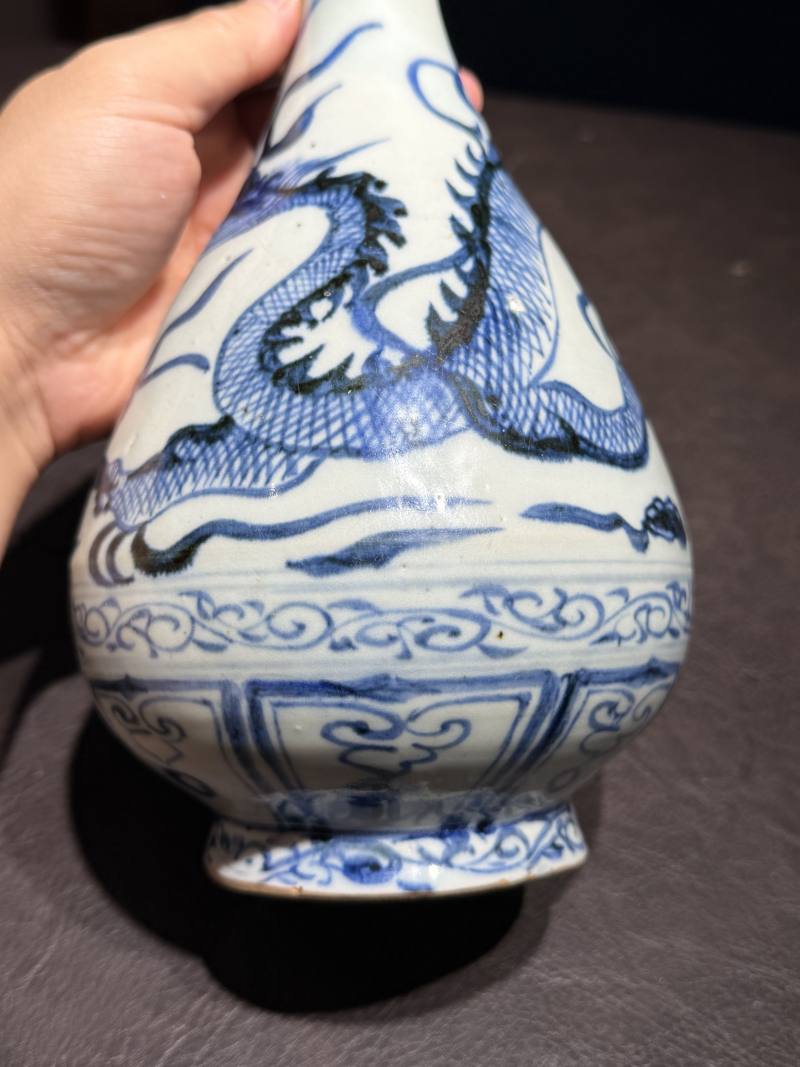 元 青花龙纹玉壶春瓶 - 图12