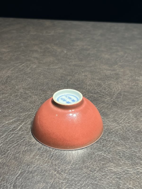 清雍正 霁红釉酒圆 - 图9