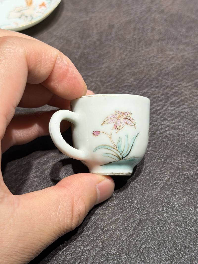 清乾隆 粉彩花鸟纹茶具一套25件 - 图98
