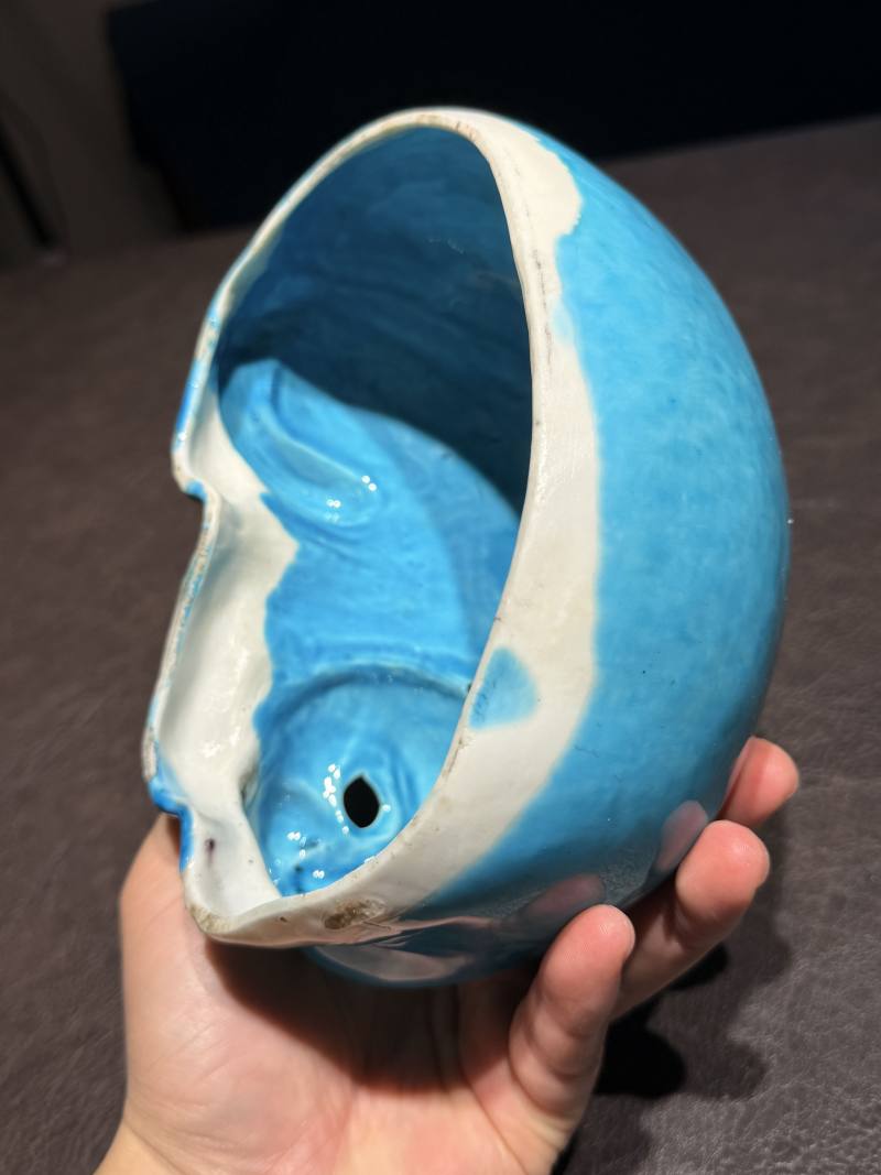 清康熙 孔雀蓝釉猫型瓷塑（配木座） - 图10