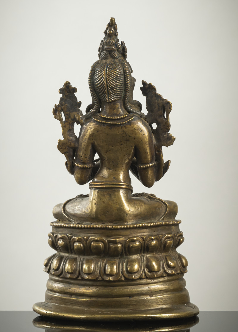 A BRONZE FIGURE OF MANJUSHRI - 图2