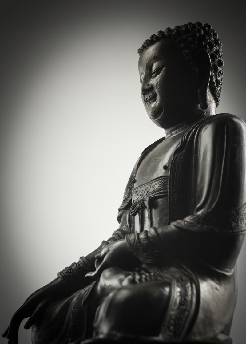A BRONZE FIGURE OF BUDDHA SHAKYAMUNI - 图4