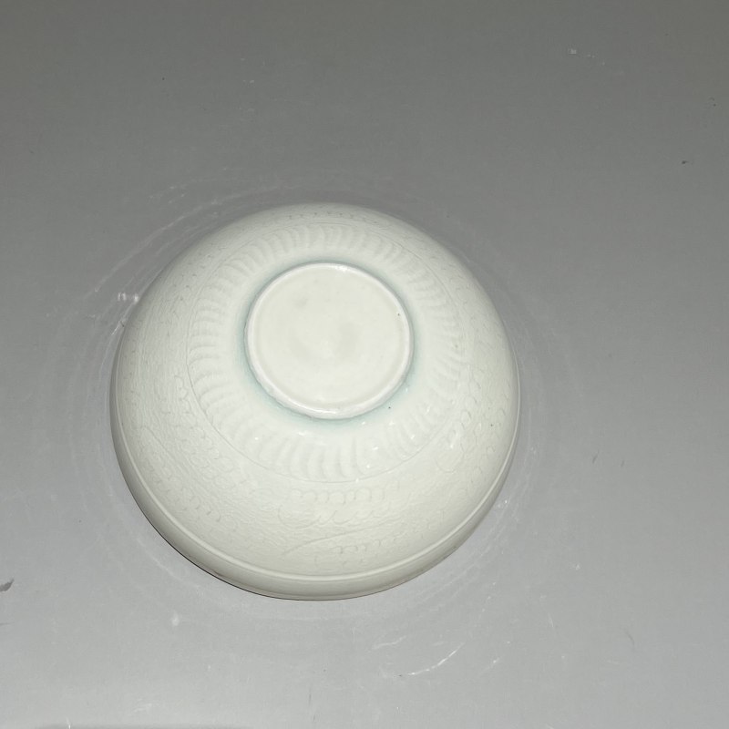 明代 青白釉暗刻花卉纹套钵一组五件 - 图21