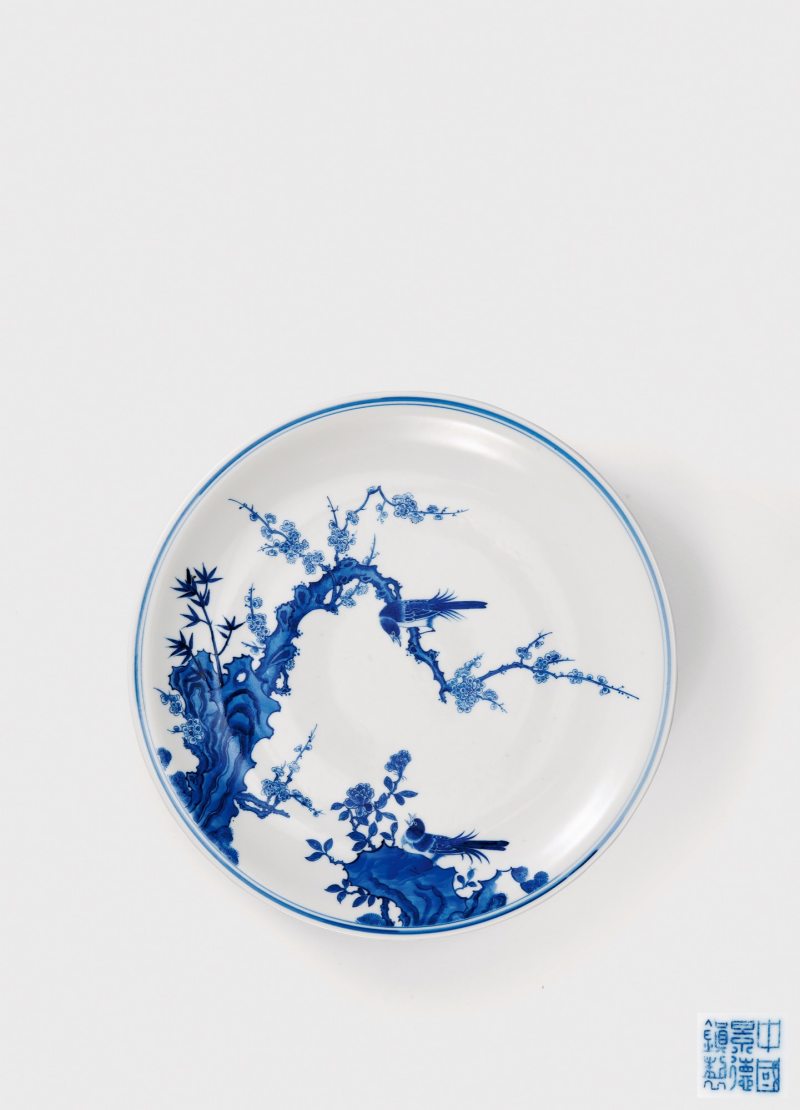 50年代·青花喜鹊登梅图盘