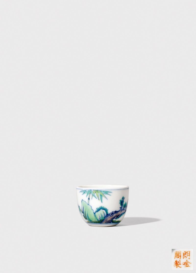 清·“朗唫阁制”斗彩杯