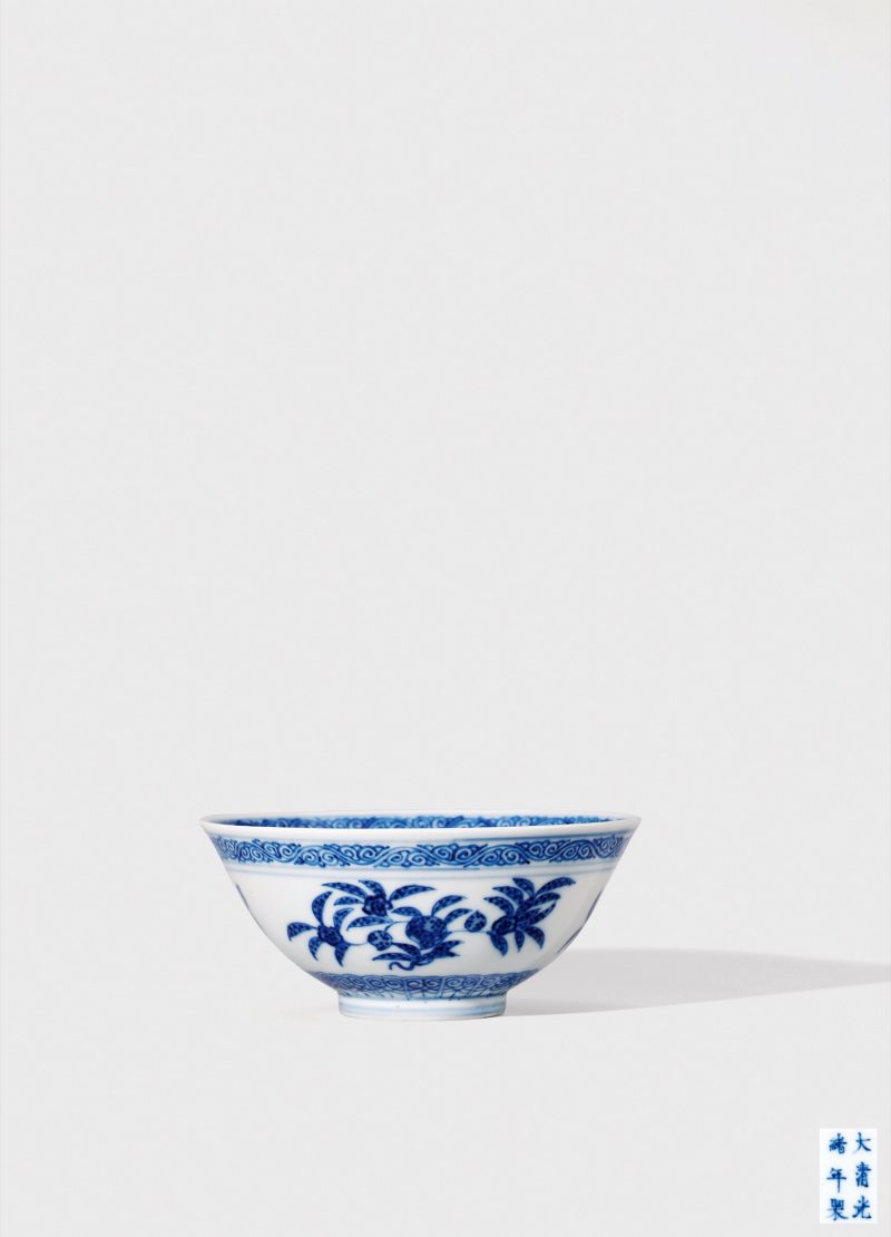 清光绪·青花三多纹碗