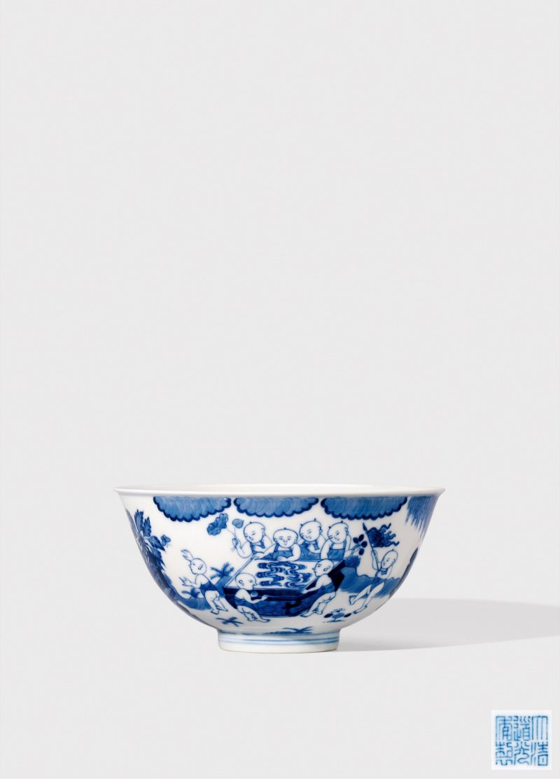 清道光·青花婴戏图碗
