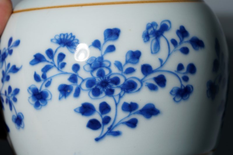 清康熙 青花折枝花卉纹罐 - 图9