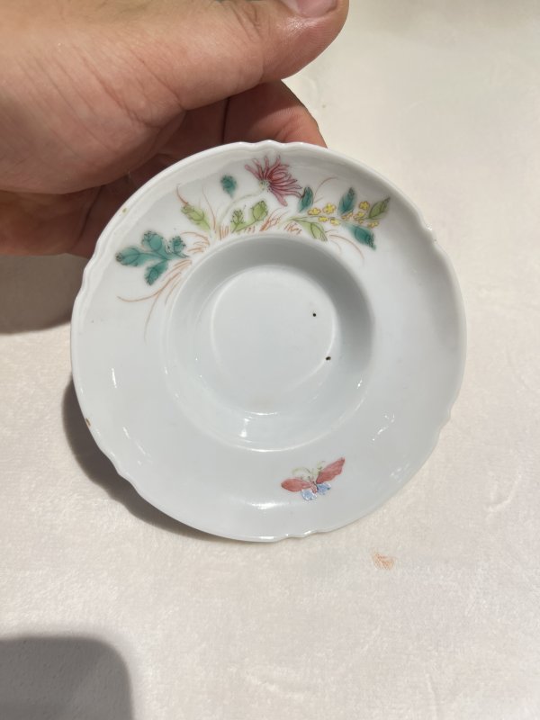 粉彩花卉纹盖碗两套一组 - 图9
