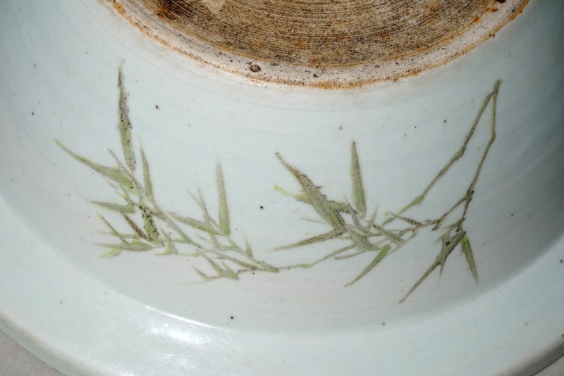 清晚期 浅绛彩折枝花笋纹洗 - 图6