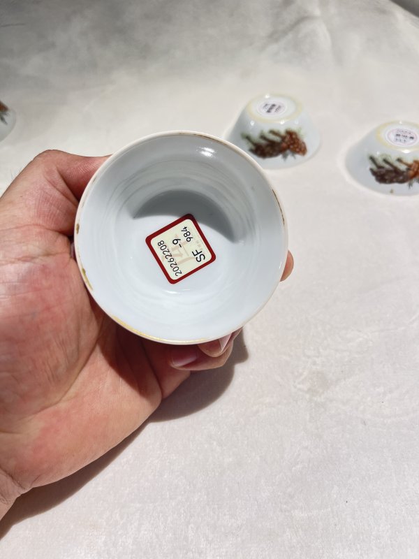 粉彩灵鹿献瑞纹套杯一套 - 图24