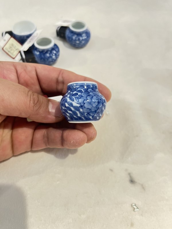 青花牡丹花卉纹鸟罐一套 - 图10