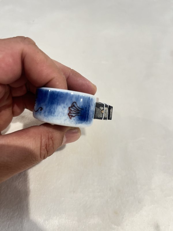 青花釉里红云龙三现纹鸟罐一套 - 图21