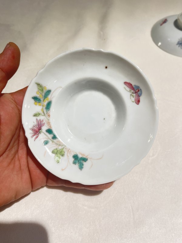 粉彩花卉纹盖碗两套一组 - 图18
