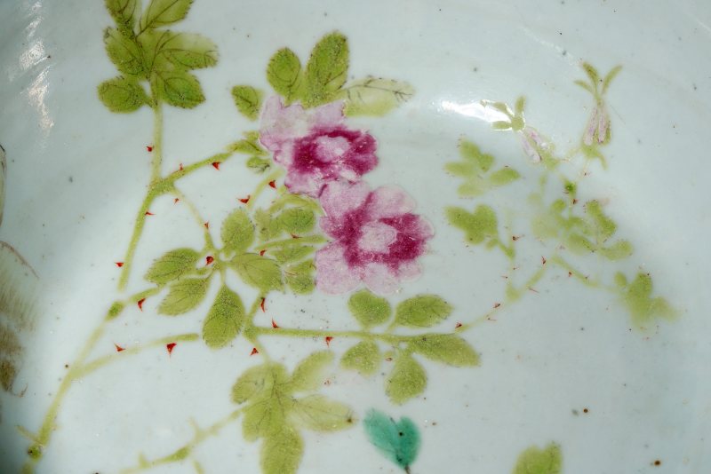 清晚期 浅绛彩折枝花笋纹洗 - 图17
