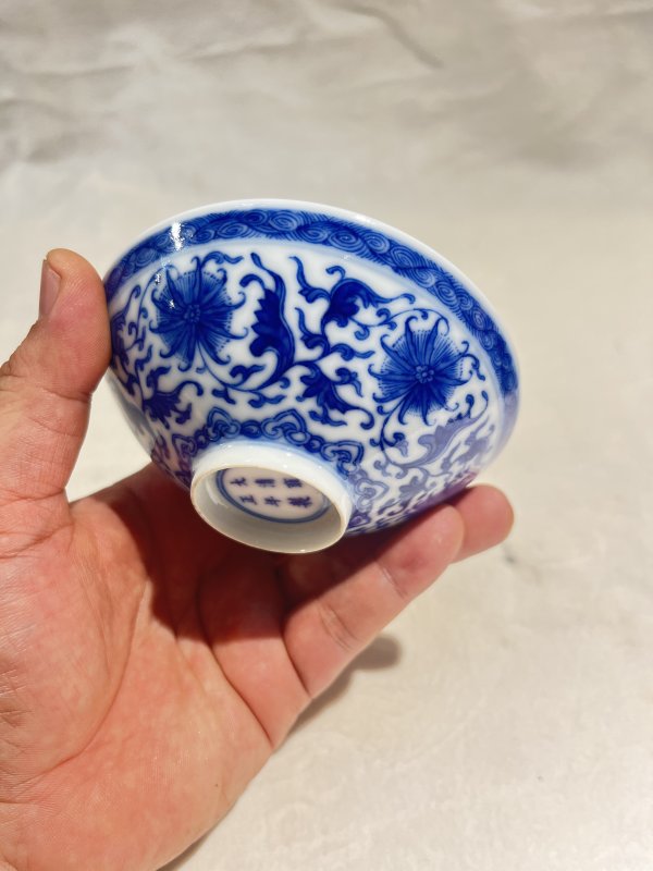 青花缠枝莲纹斗笠盏一套 - 图14