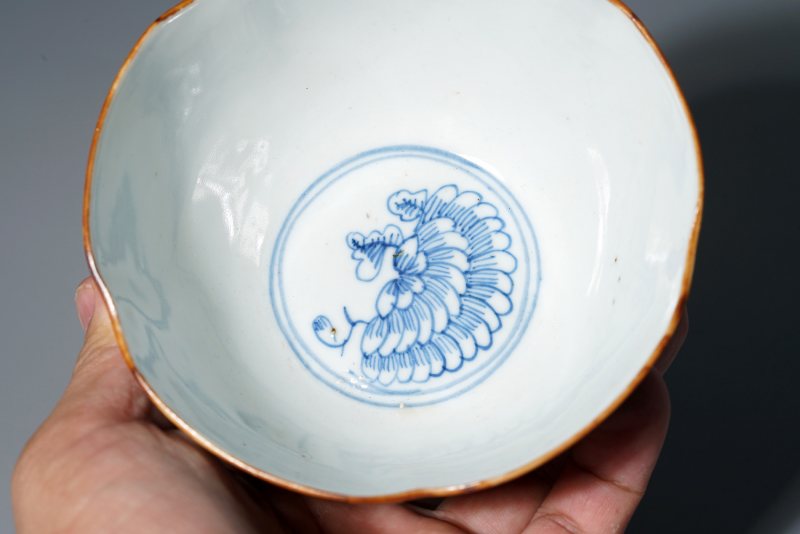 清道光 青花祥瑞手花口碗一对 - 图25