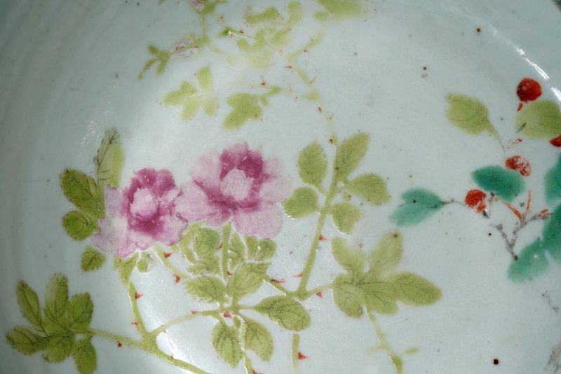 清晚期 浅绛彩折枝花笋纹洗 - 图18