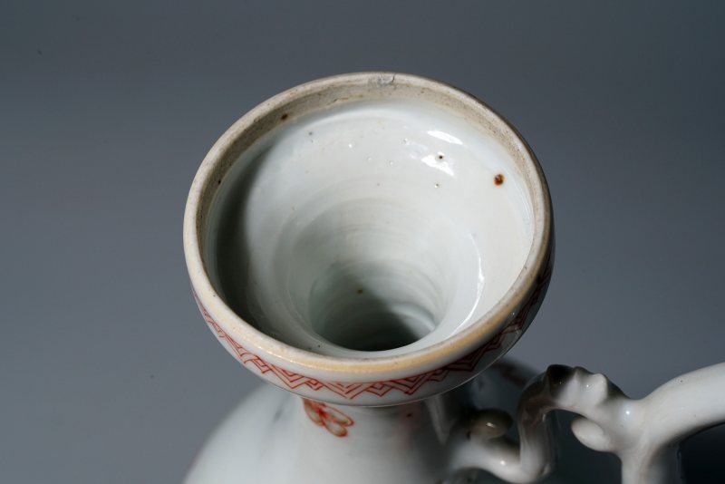 清康熙 青花矾红描金梅花纹急须 - 图6