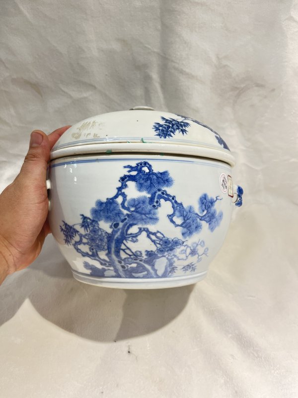 青花岁寒三友纹暖锅一套 - 图3
