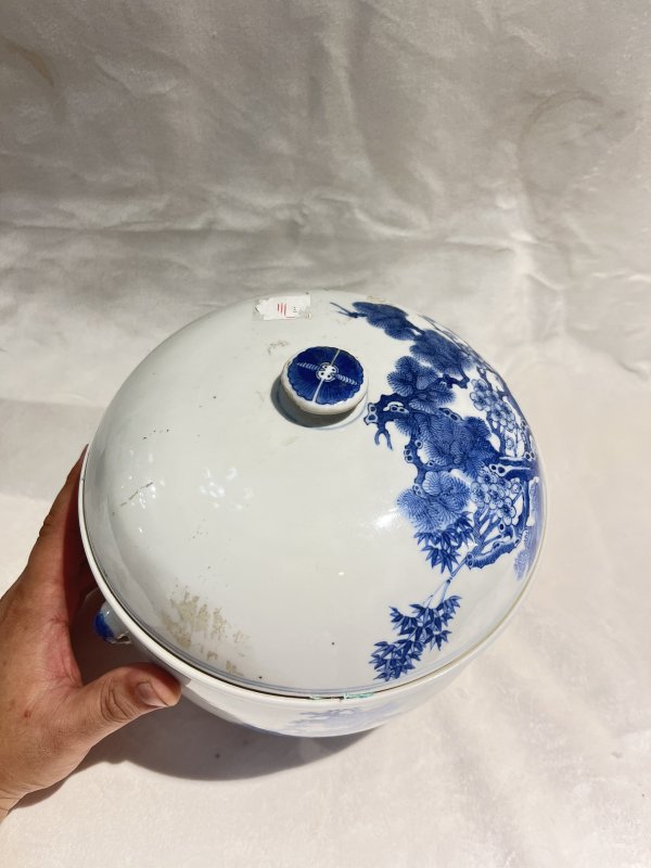 青花岁寒三友纹暖锅一套 - 图4