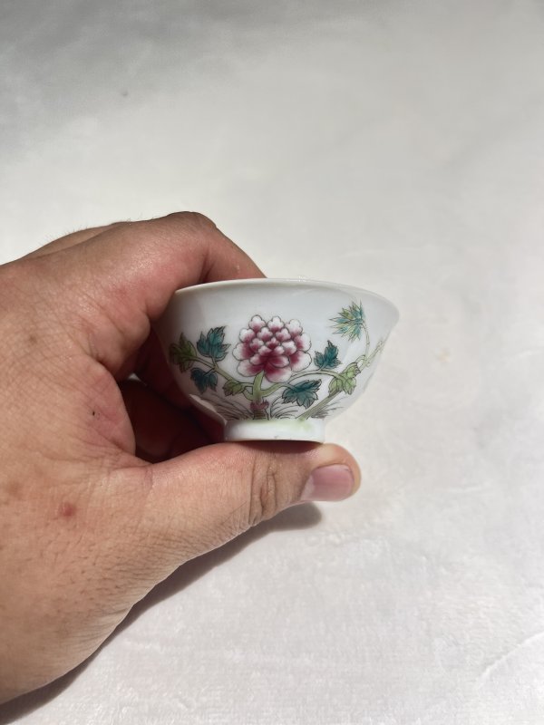 粉彩花卉纹杯一对 - 图8