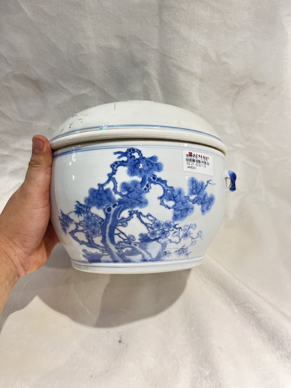 青花岁寒三友纹暖锅一套 - 图6