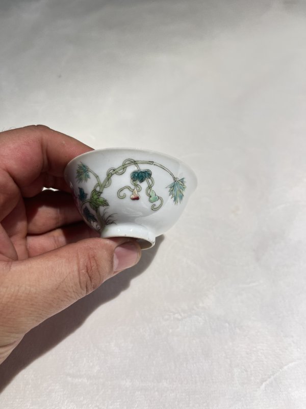 粉彩花卉纹杯一对 - 图9