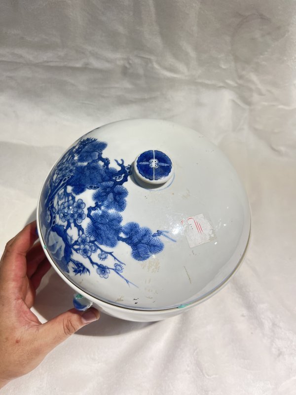 青花岁寒三友纹暖锅一套 - 图7