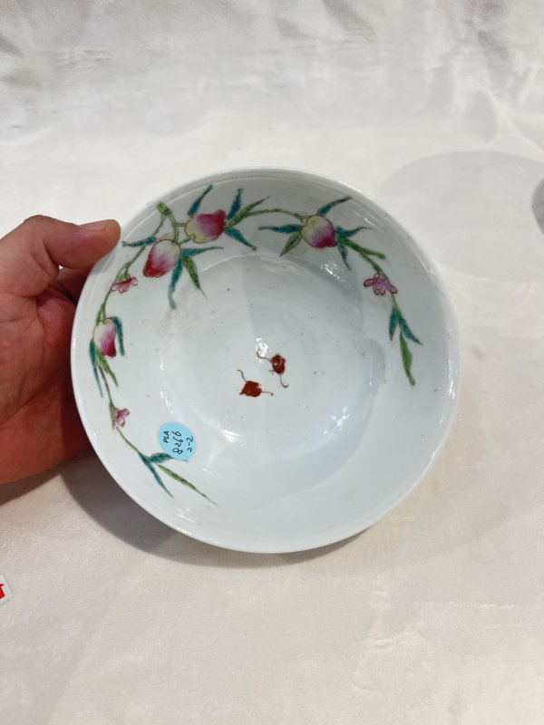 粉彩过枝桃纹碗一对 - 图7