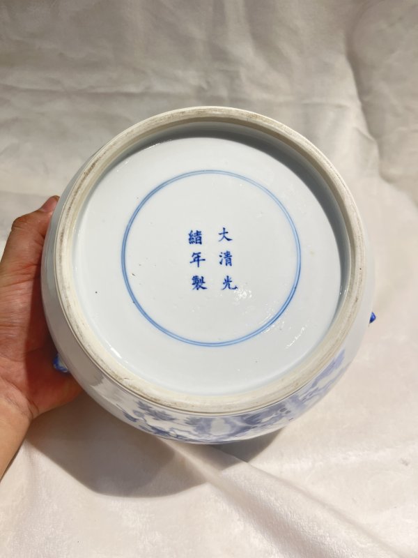 青花岁寒三友纹暖锅一套 - 图9