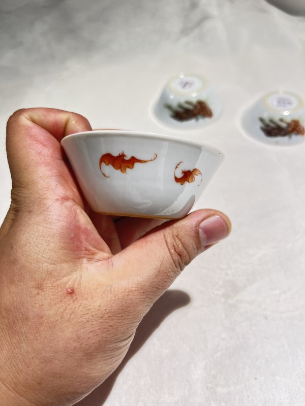 粉彩灵鹿献瑞纹套杯一套 - 图23