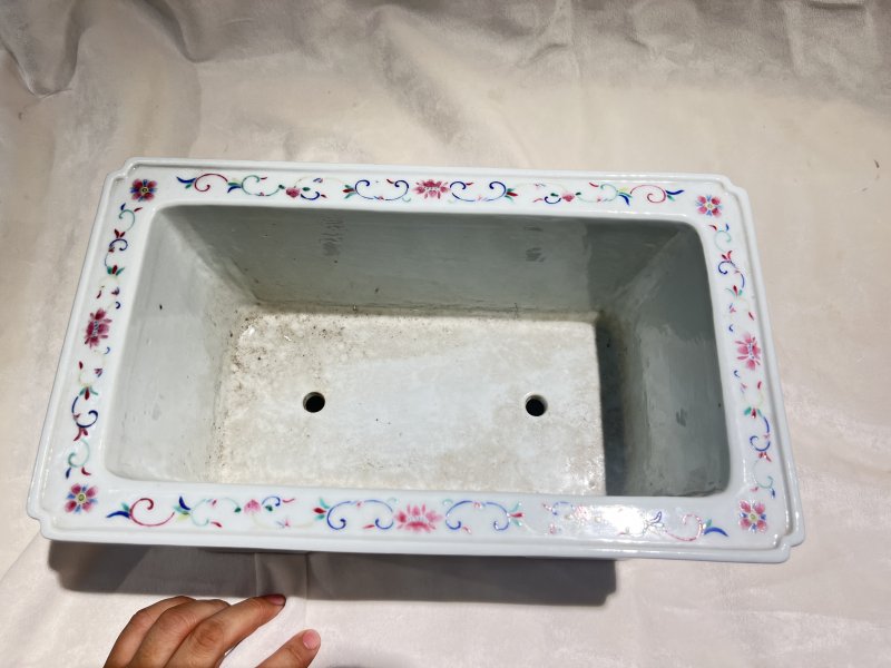 粉彩花鸟纹高足花盆 - 图7