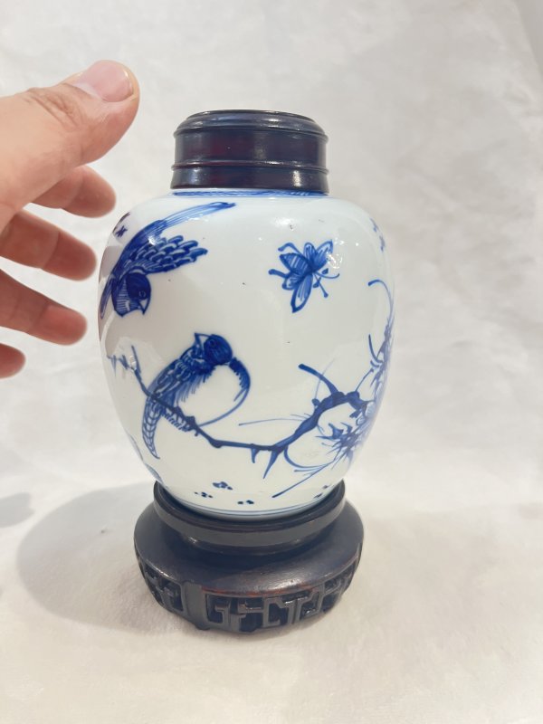 青花花鸟纹罐 - 图3