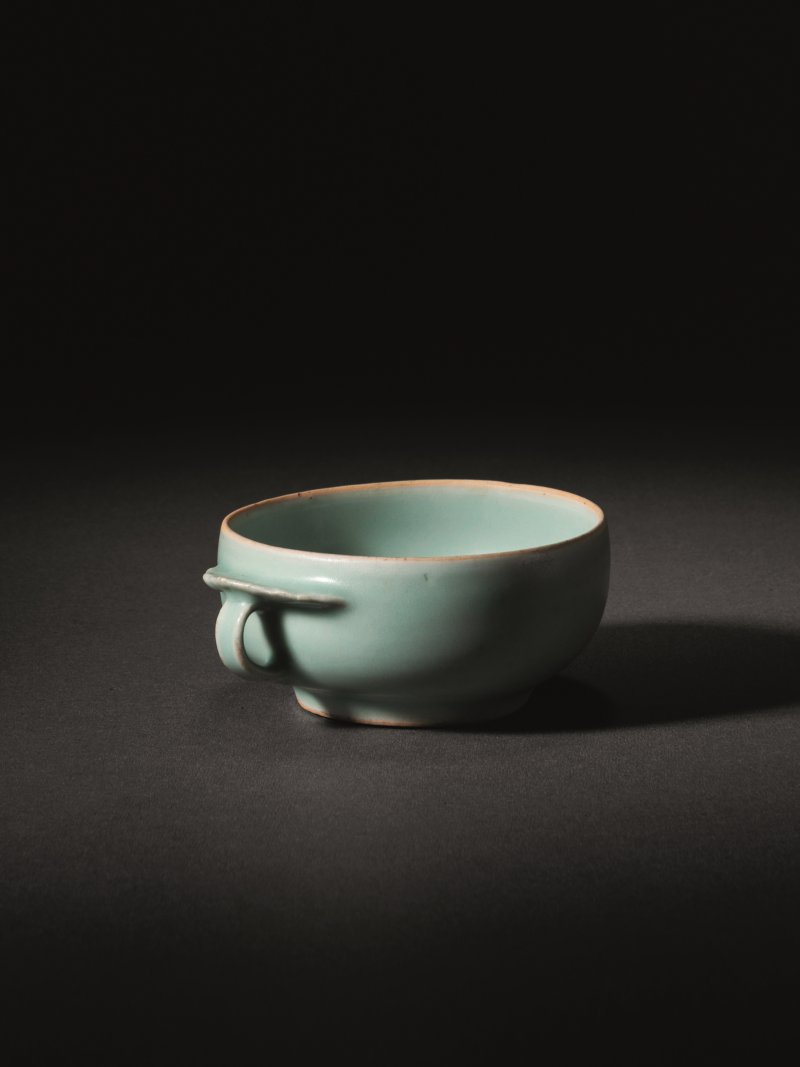 明 龙泉窑粉青釉把杯 - 图4
