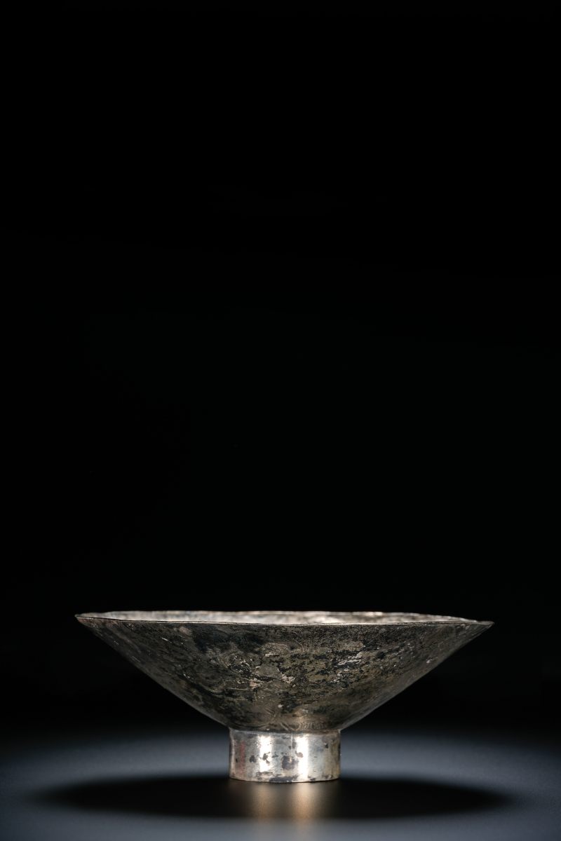 明 银錾刻花卉纹斗笠盏 - 图5