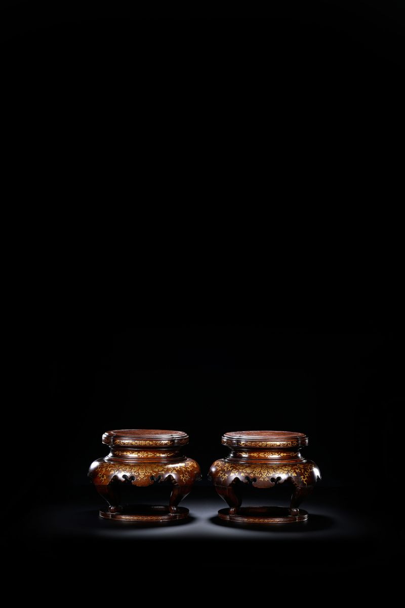 清 黄花梨填金小几成对 - 图3