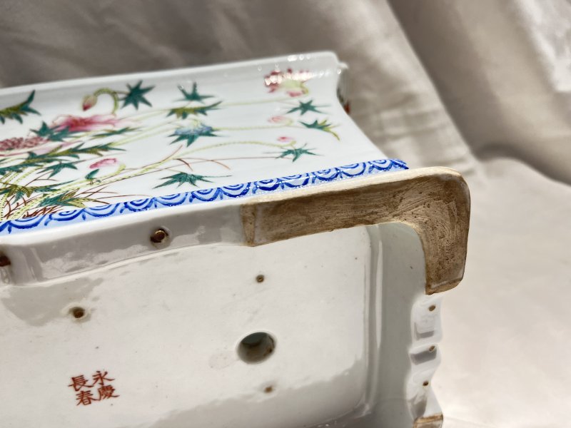 粉彩花鸟纹高足花盆 - 图9