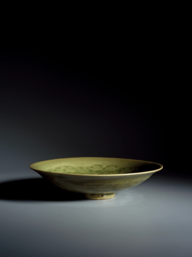 耀州窑交枝花卉盘