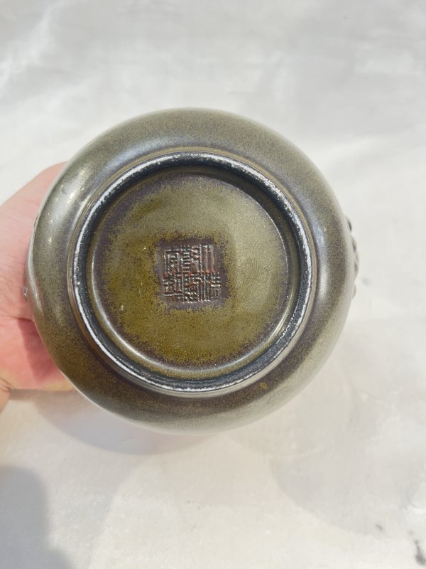 茶叶沫釉兽首衔环琴炉 - 图8