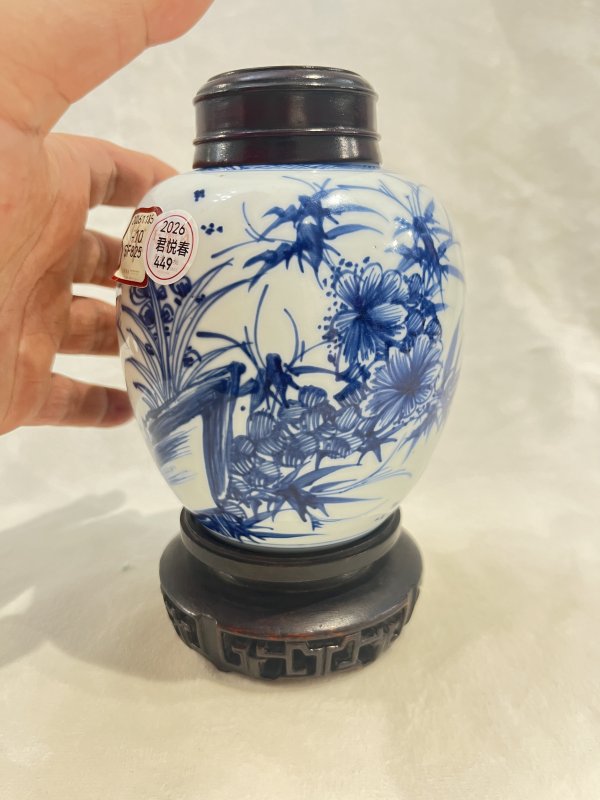 青花花鸟纹罐 - 图6