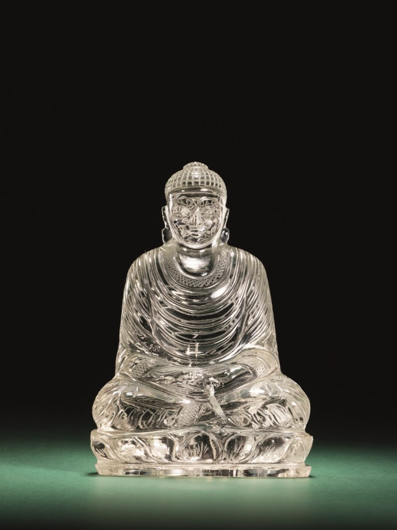 明 水晶坐佛